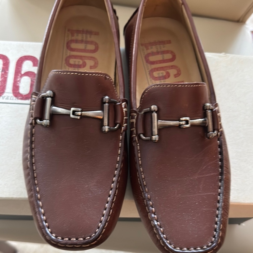 1901 Brown Leather Loafers with Silver Bit